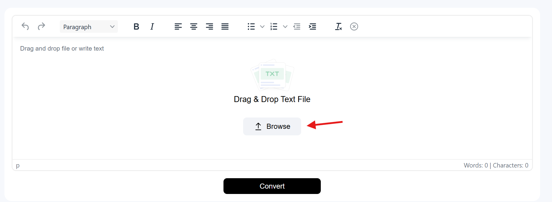 Text to Word Converter